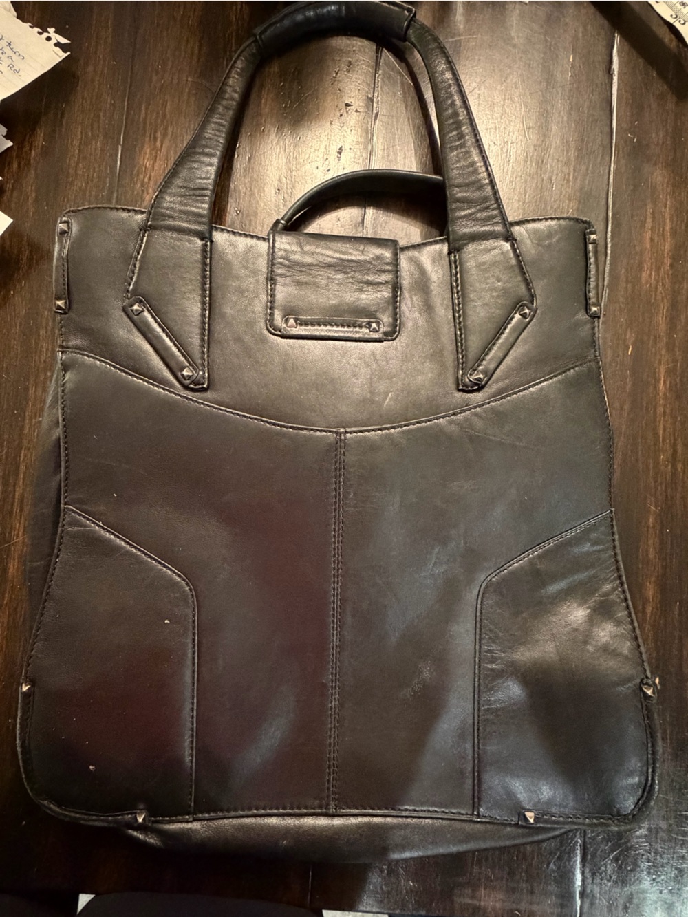 Botkier Black Leather Structured Tote with Polished Closure - Picture 7 of 12